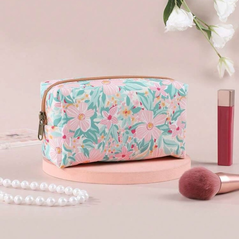Floral Print Cosmetic Bag
